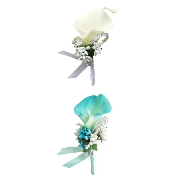FVDPWYE Pack of 2 Boutonniere Buttonholes Groom Groomsman Best Man Rose Wedding Flowers