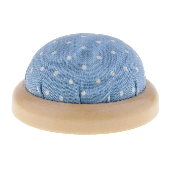 FVDPWYE Pin Cushion, Tailoring Tool Pin Holder with Stable Wooden Base for Firm Support, Blue
