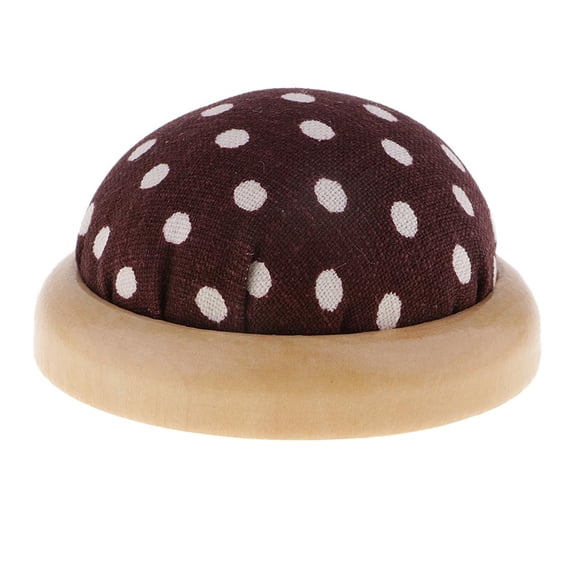 FVDPWYE Pin Cushion, Tailoring Tool Pin Holder with Stable Wooden Base for Firm Support, Coffee