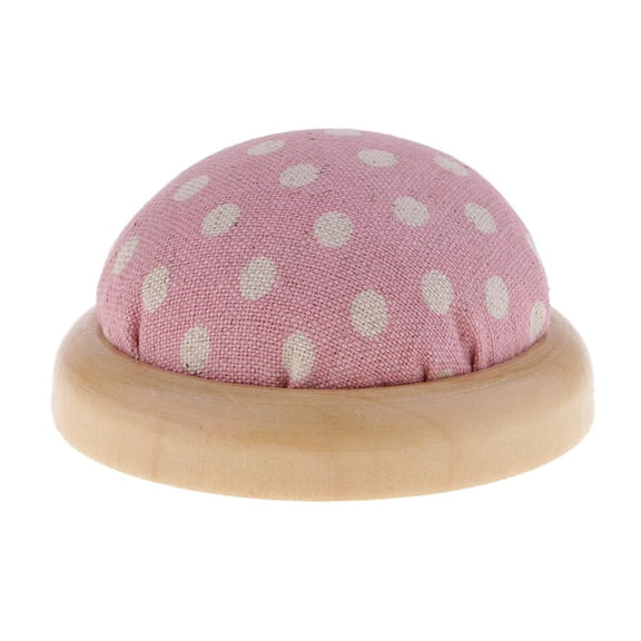 FVDPWYE Pin Cushion, Tailoring Tool Pin Holder with Stable Wooden Base for Firm Support, Pink