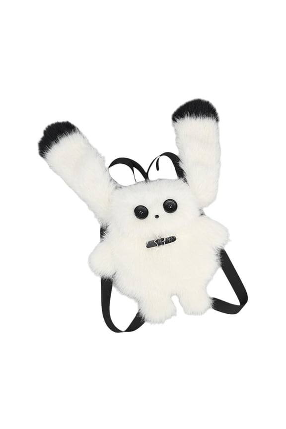 Plush Bunny Backpack Birthday Gift Adjustable Shoulder Strap Fashion Soft Casual White