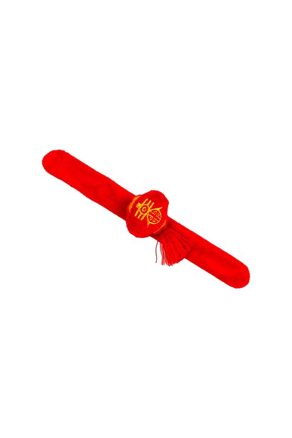 Plush Clap Bracelet Chinese New Year Red 25cm Clapping Circle Bracelet for Girls Style A
