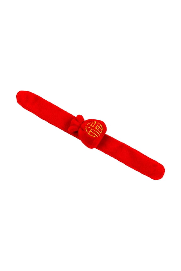 Plush Clap Bracelet Chinese New Year Red 25cm Clapping Circle Bracelet for Girls Style B