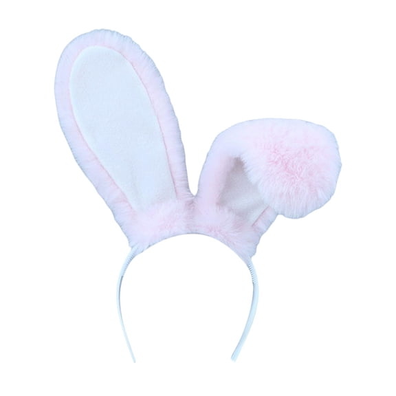FVDPWYE Plush Long Ear Hair Hoop Hair Accessories Elastic Hair Band Rabbit Ears Headwear pink