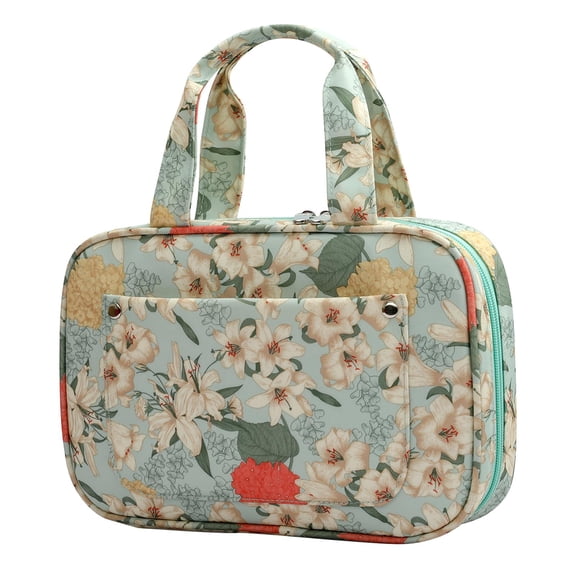 FVDPWYE Portable Crochet Hook Case Knitting Needles Organizer Zipper Bag Storage Tote with Web Pockets & Slots Oxford Fabric Case