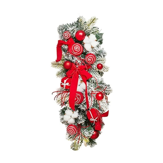 FVDPWYE Prelit Christmas Stair Swag Christmas Wreath with Bowknot ...