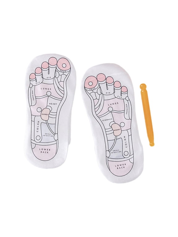 Reflexology Socks Accessories Acupoint Illustration Socks Foot Massage Socks for 21.5cmx9cm