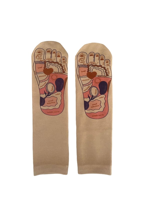 Reflexology Socks with Zones Marked Hosiery Massage Auxiliary Foot Massage Socks 30cm