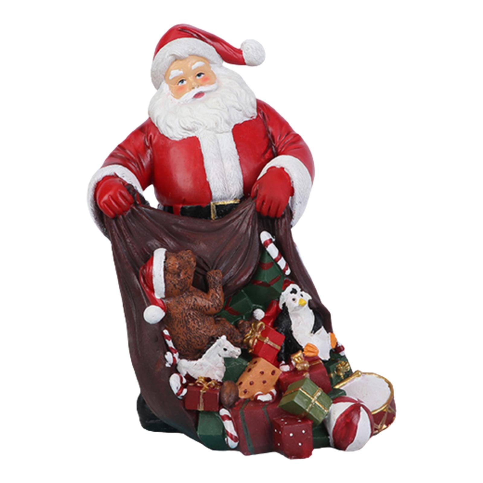 FVDPWYE Resin Santa Claus Christmas Figures Santa Claus Figures Craft Santa Claus Statue Style E