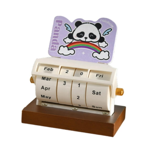 FVDPWYE Rotary Perpetual Desk Calendar Table Calendar Desktop Home Decor Wheel Perpetual Light Purple