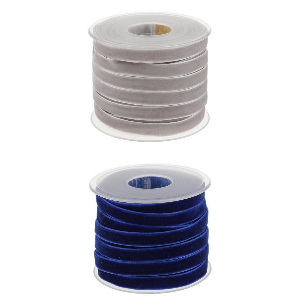 FVDPWYE Serenable 20 Yard 10mm Wide Velvet Ribbon Roll for Crafts grey blue 2 Rolls