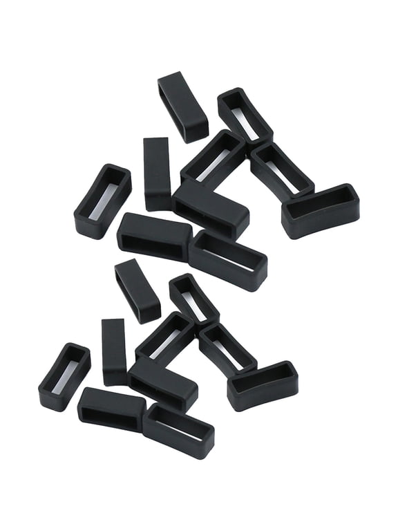 Set of 20 Pieces Rubber Watchband Strap Loops Stretchable Holder Fastener Rings, 10mm 18mm