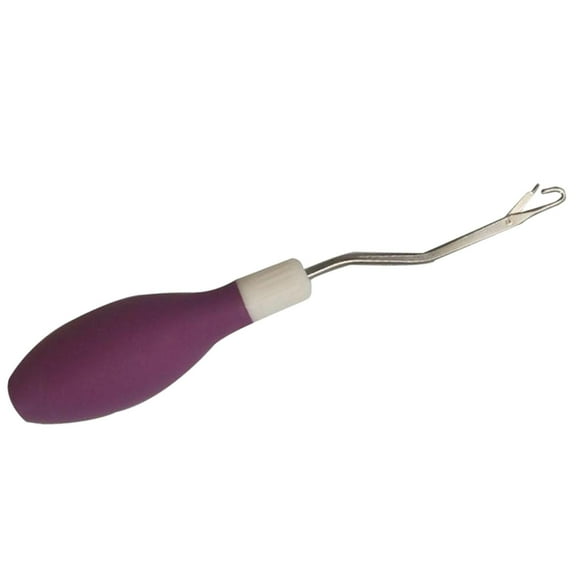 FVDPWYE Silicone Handle Bent Latch Hook Tool Crochet Needle for Canvas Mat Rug Carpet Craft 6.7in
