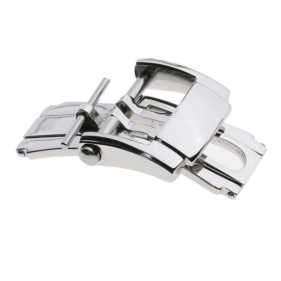 FVDPWYE Stainless Steel Butterfly Deployment Clasp Watch Buckle For Leather Strap 18mm