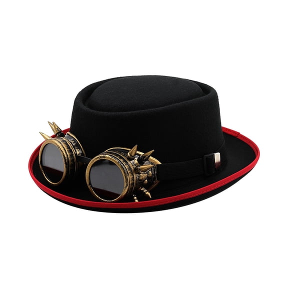 FVDPWYE Steampunk Hat Black Cosplay Party Hat Vintage Style Costume Accessories Headgear Non Gears