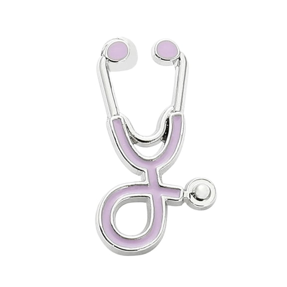 FVDPWYE Stethoscope Brooch Nurse Gift for Women Elegant Decorative Medical Themed Lapel Argent light purple