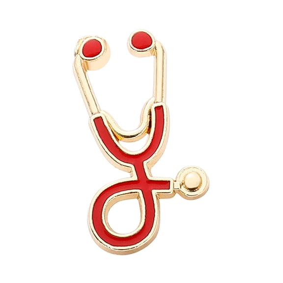FVDPWYE Stethoscope Brooch Nurse Gift for Women Elegant Decorative Medical Themed Lapel Aureate Red