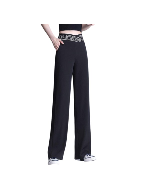 Straight Wide Leg Pants Women High Waisted Korean Style Lady Drape Business Work XL