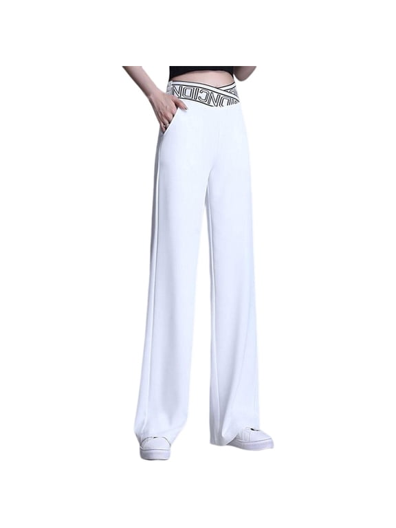 Straight Wide Leg Pants Women High Waisted Korean Style Lady Drape Business Work XL