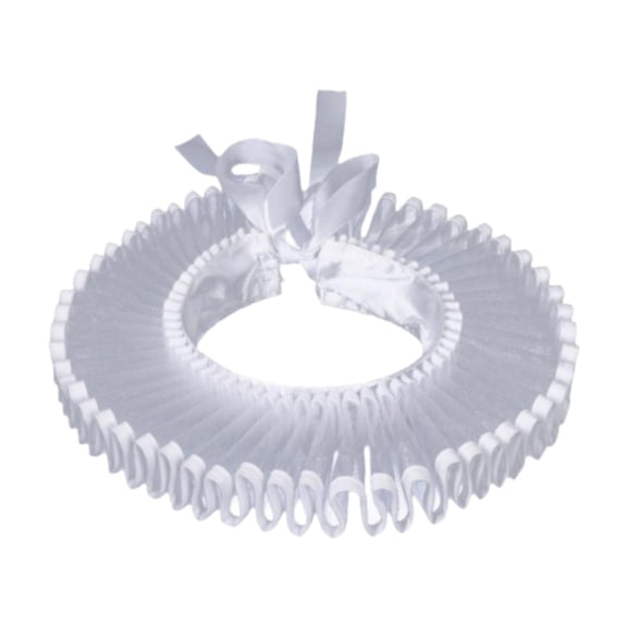 FVDPWYE Sturdy Elizabethan Clown Neck Ruffle for Photography Props Festival Medieval White