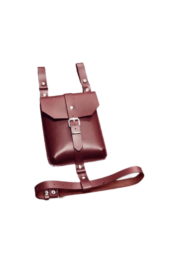 Thigh Wallet Multifunctional Steampunk Thigh Bag Portable PU Medieval Belt Pouch Red