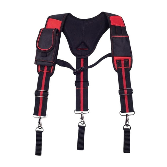 FVDPWYE Tool Belt Suspender Heavy Duty Adjustable Suspension Rig for Roofing Plumber Men Red