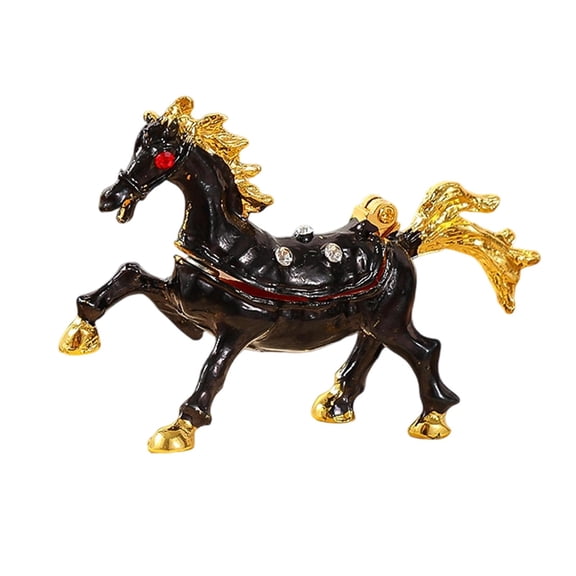 FVDPWYE Trinket Box Alloy Unique Animal Figurine Decoration Treasure Case Home Decor Black