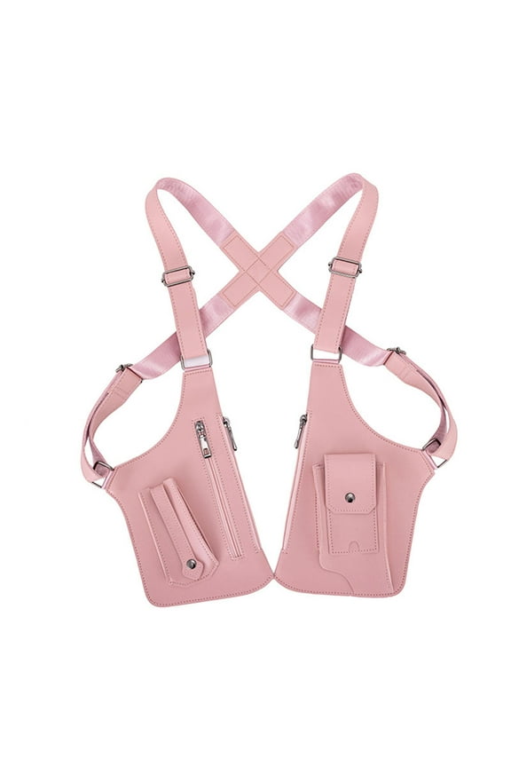 Underarm Shoulder Bag Concealed Pack Utility Pouch for Hiking Party Role Playing Pink