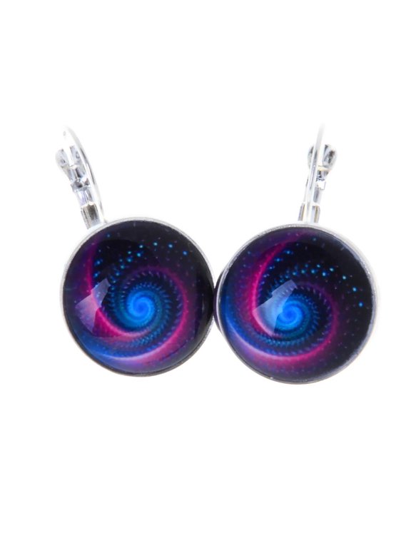 Unique Dazzling Galaxy Star Time Gem French Huggie Fashion Earrings Earhooks