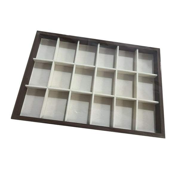 FVDPWYE Velvet Lined Wooden Jewelry Organizer Tray for Bedside Table, Sturdy, Versatile, Style B