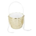 thumbnail image 1 of FVDPWYE Vintage Wedding Flower Girl Basket w/ Sequins Diamante Ribbon Decorations Gold, 1 of 7
