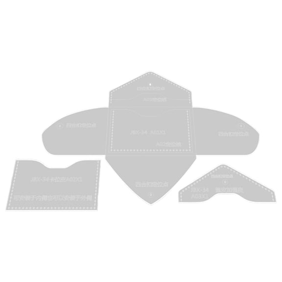 FVDPWYE Wallet Template Sewing Pattern Patchwork Ruler Leather Craft Formwork for Sewing