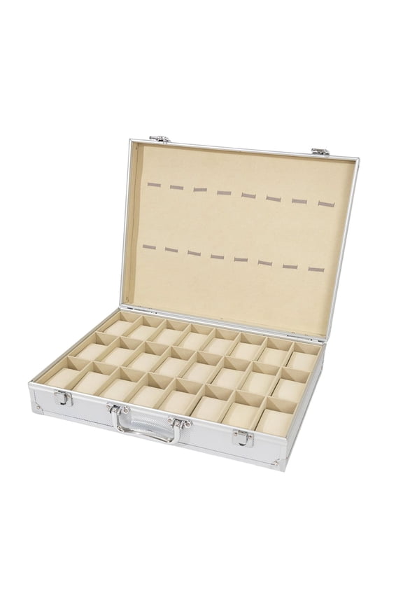 Watch Case, Display, Shockproof Compact Holder Elegant Carrying Case Luxury Watch Box for Father Friends Boyfriend Collectors 24 and 8 slots