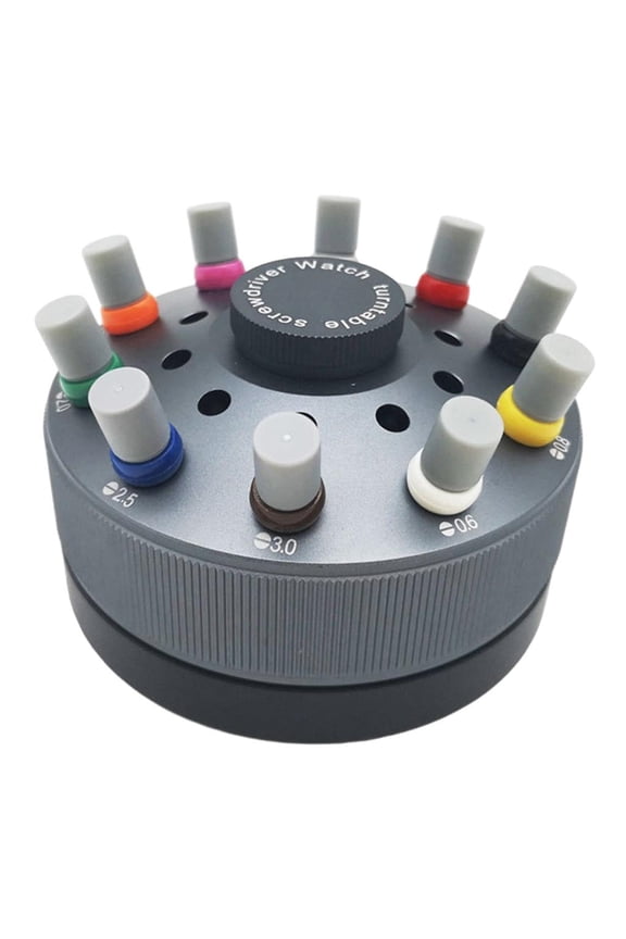 Watch Maintenance Tools Metal Screwdriver Rotating Turntable Organized Watch Accessory Repair Grey Flat