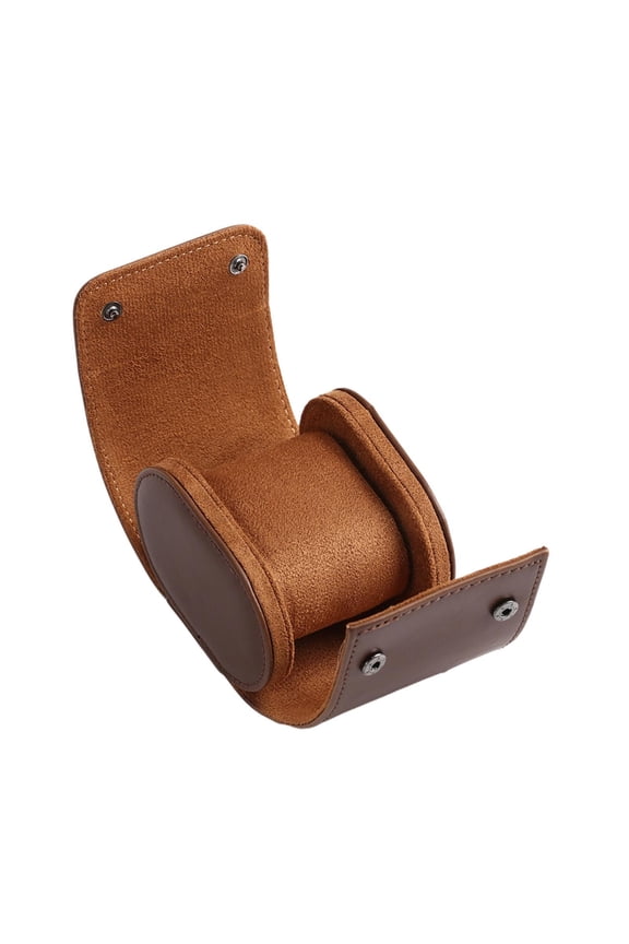 Watch Roll Travel Case Watch Storage Roll Organizer Container PU Leather Storage Box for Shop Home Travelling Gift Countertop Single