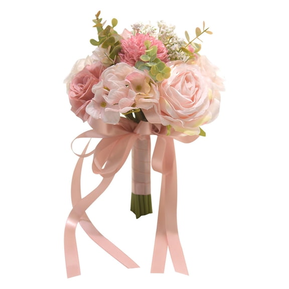 FVDPWYE Wedding Bouquet Bridesmaid Bouquet Centerpieces Romantic Decoration Elegant Hand Pink