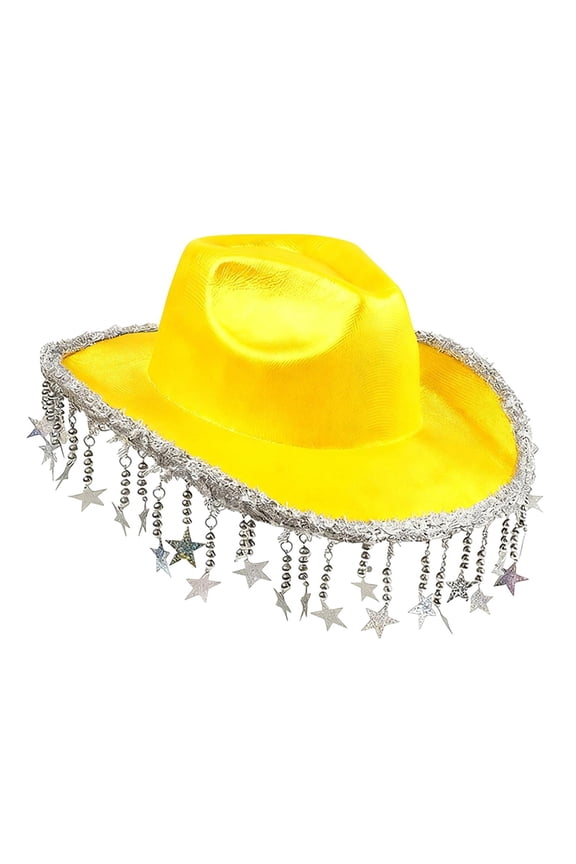 Western Cowboy Hat Sun Cap Party Hat for Halloween Engagement Stage Performance Yellow