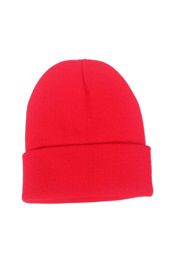 Winter Knitted Hat Beanie Comfortable Adults Men Women Cold Weather Hat Headgear Red