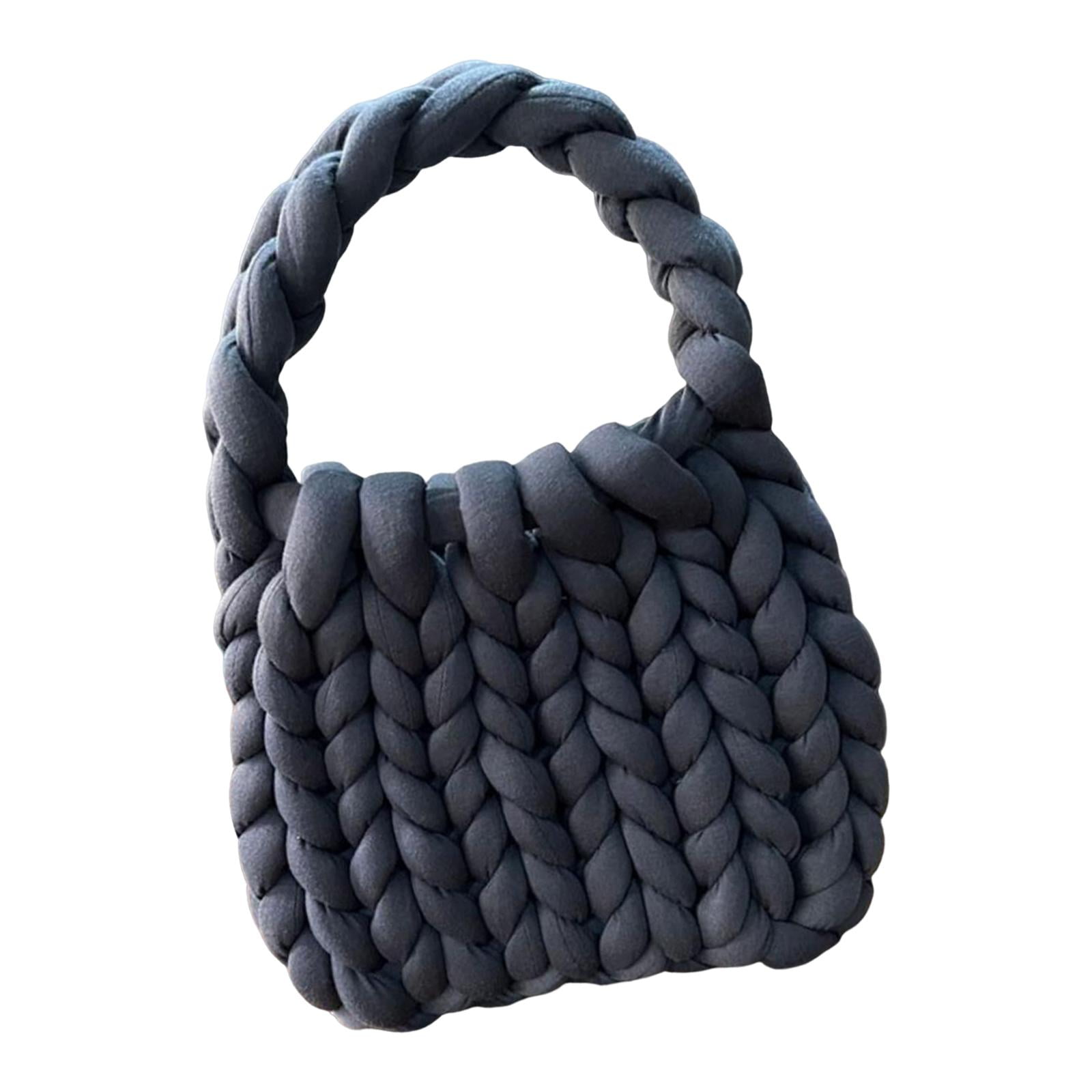 FVDPWYE Women Crochet Bag Clutch Purse Female Shopping Bag Knit Clutch Wallet Knit Purse black