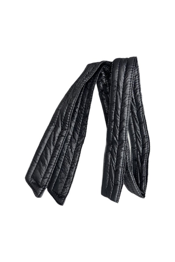 Women Down Coat Belt Overcoat Waist Belt Decorate Accessory Lightweight Tie Knot Glossy Black