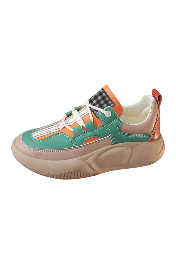 Women Platform Sneakers Fashion Trainers Lace up Womens Casual Shoes for Running 38
