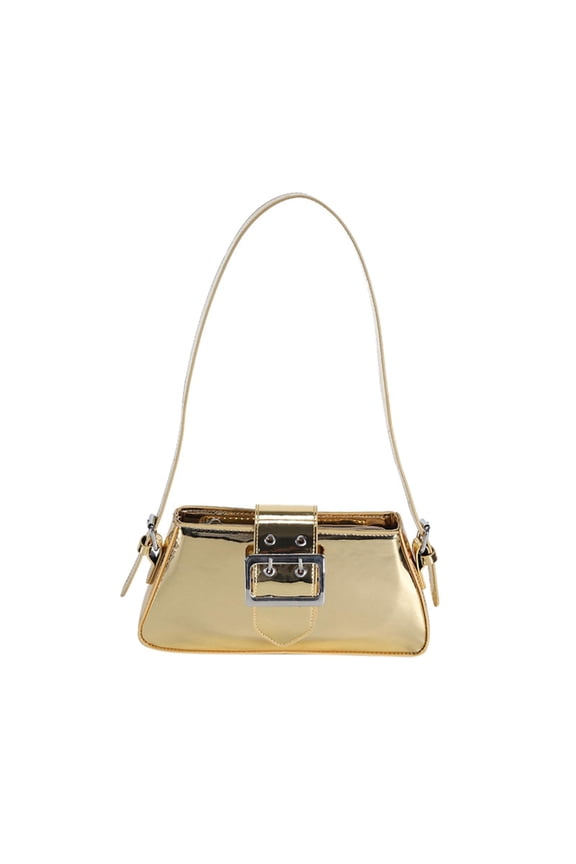 Women Shoulder Bag Tote Bag Lady Zippered Stylish Travel Bag Underarm Bag Ladies Gold