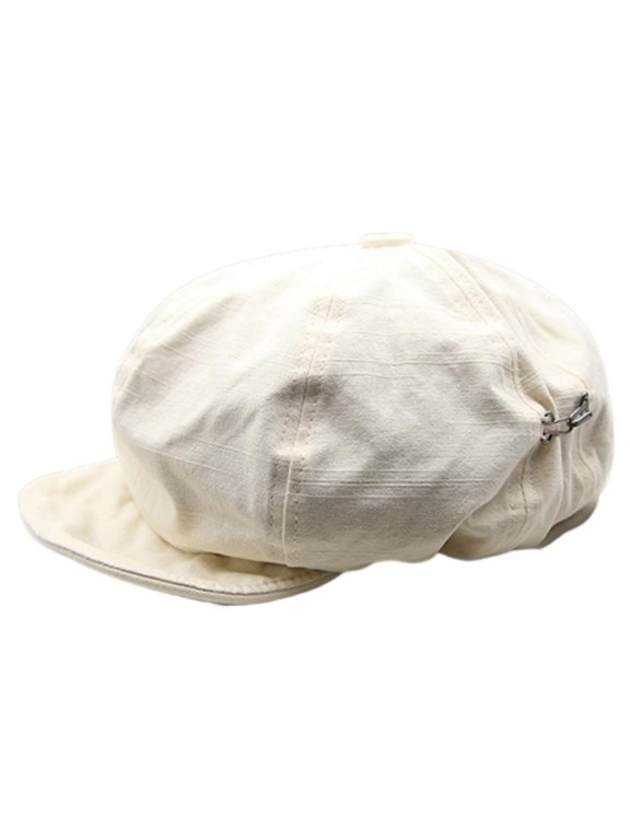 Women's Painter Vintage Styled Beret Cap Accessory Multifunctional with Brim Apricot
