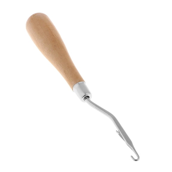 FVDPWYE Wood Bent Latch Hook Crochet Needles for Hair Micro Braid Needle Dread Lock Tool