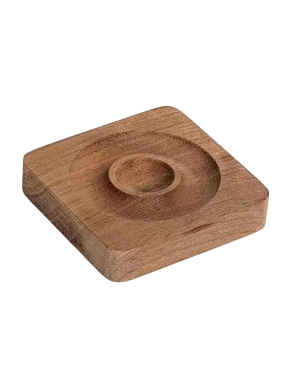 Wooden Bead Pendant Bracelet Bangle Display Tray Holder Organizer Stand, Jewelry Square Dark Brown