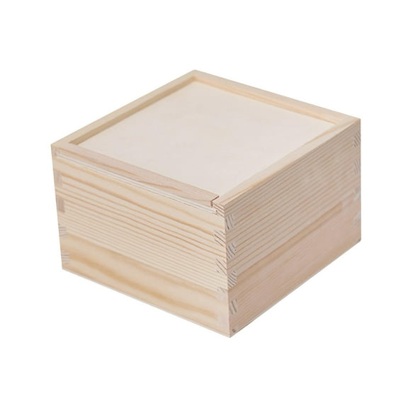 FVDPWYE Wooden Box Gift Box Flower Box Rustic Unfinished Container Wedding Candy Box for 12x12x8cm