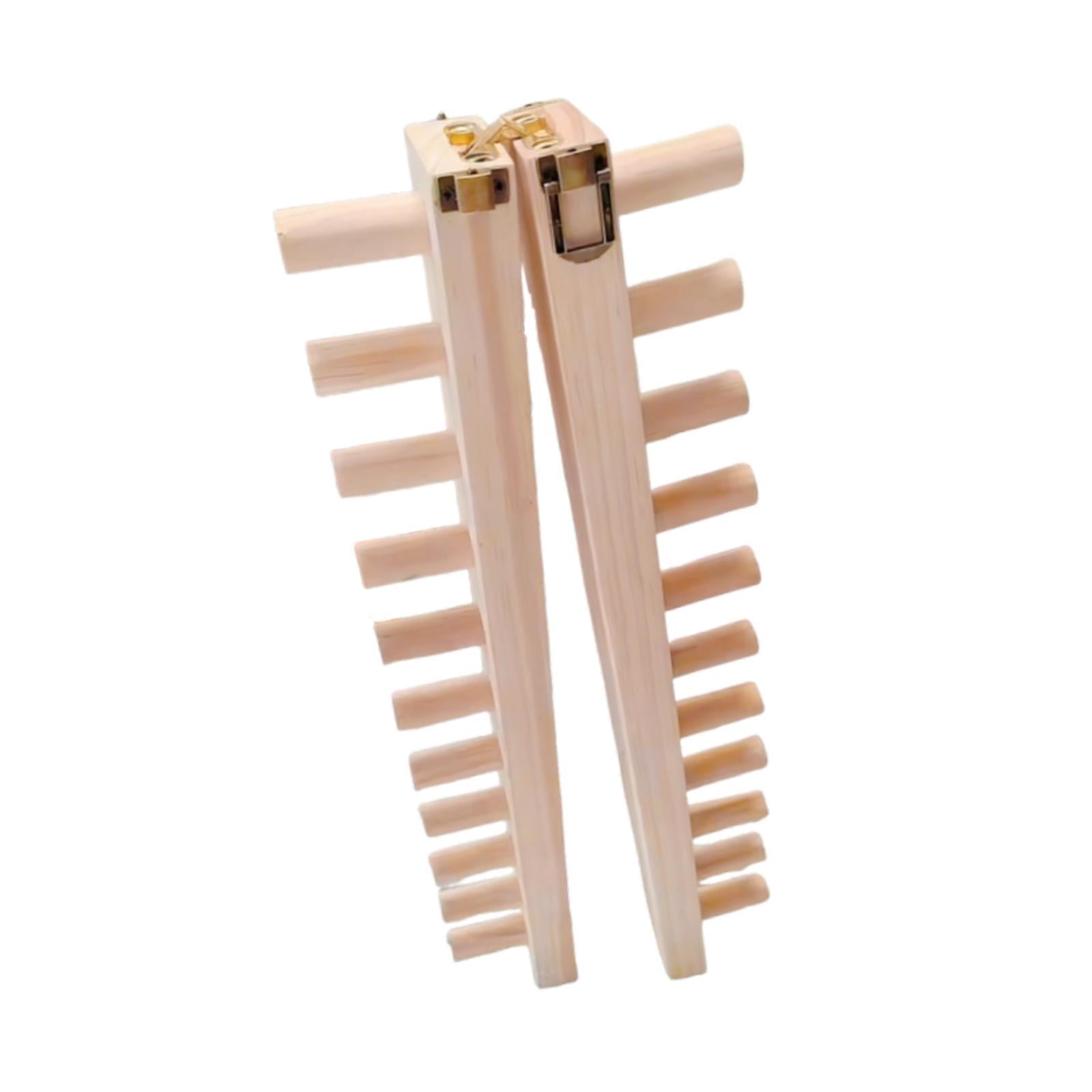 FVDPWYE Wooden Knitting Loom Easy to Assemble Two Section Foldable Yarn Weaving Tool
