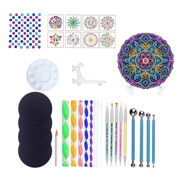 FVDPWYE shamjina 34PCS Mandala Dotting Tools Set Styluses, Art Mandala Stencils, Acrylic