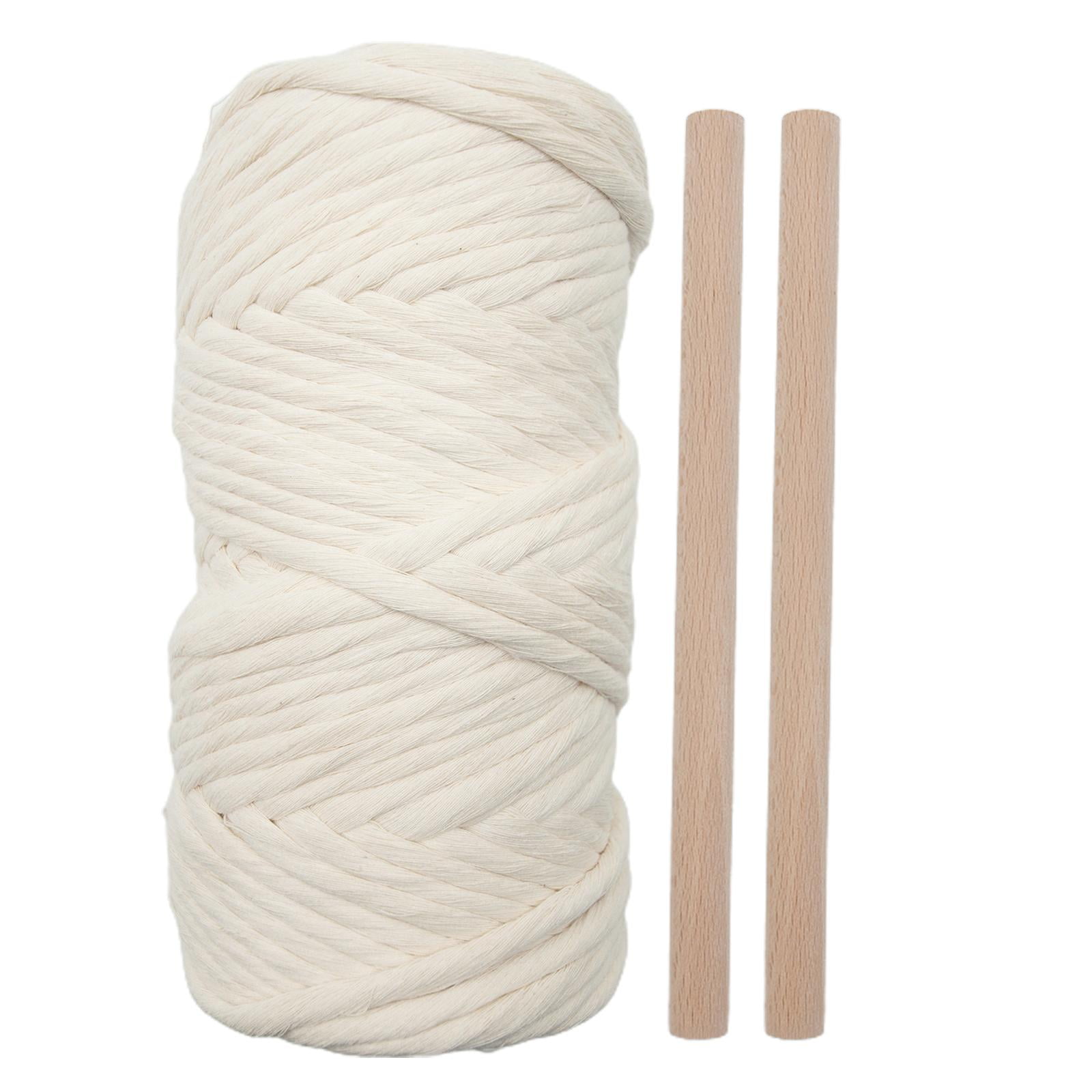 FVDPWYE yotijar 100% Natural Macrame Cotton Cord, 6 Mm X 109 Yard Cord Cord Cotton Rope 6mm with 2 Sticks