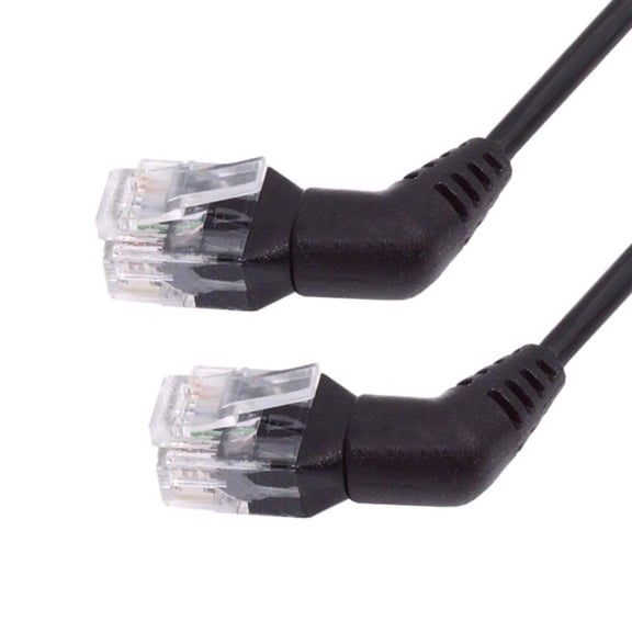 FVH 0.2M CAT6 UTP Male to Male 360 Degree Angled Rotating Cable RJ45 8P8C 1000Mbps for Lan Ethernet Network